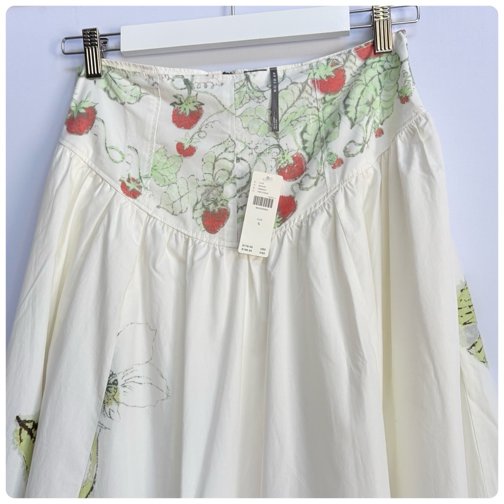 NWT Swan Gossip x Anthropologie Basque-Waist Artist Print Maxi Skirt size 6 - Picture 15 of 17